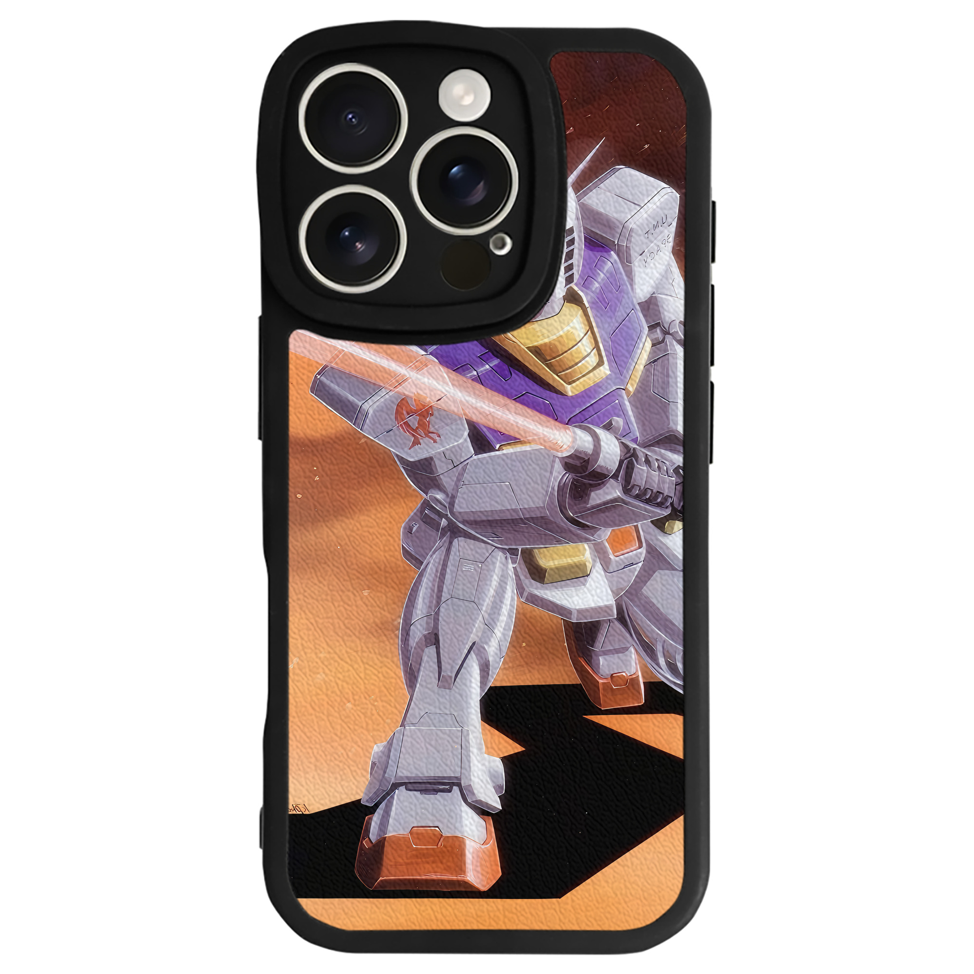 （画像用） 機動戦士ガンダム Mobile Suit Gundam 【iPhone 16シリーズ対応】シリコンスマホケース（レザー調） 材質：シリコン